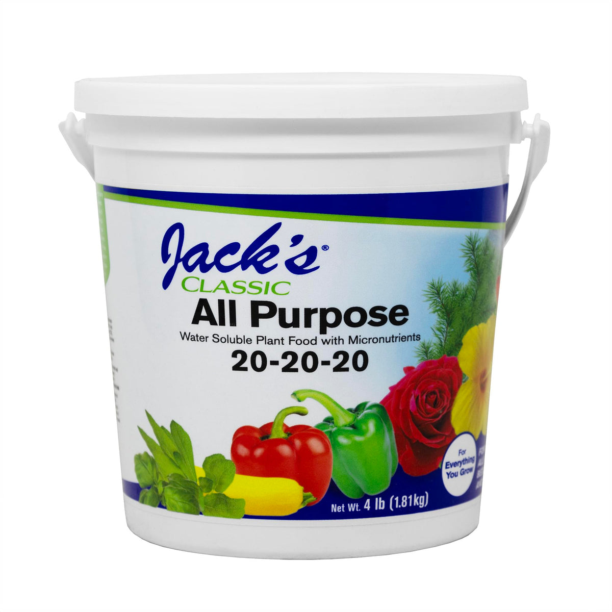 Jacks Classic 20-20-20 powder dissolving in water for ready-to-feed fertilizer.