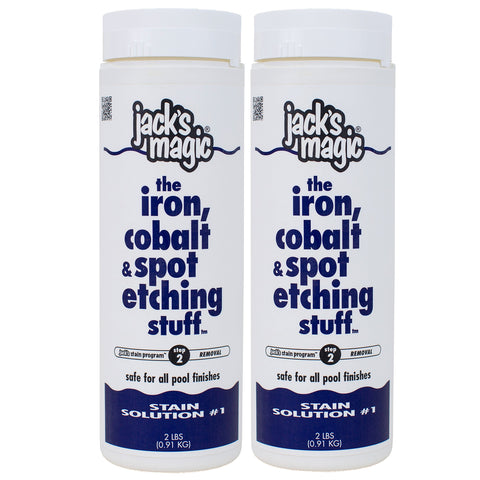 Jack's Magic Stain Solution 1 bottle removes iron stains without draining your pool.