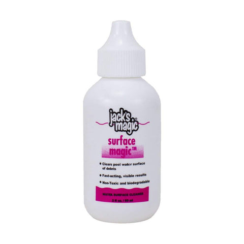 Jack's Magic Surface Cleaner 2oz bottle for quick surface debris removal and easier pool maintenance