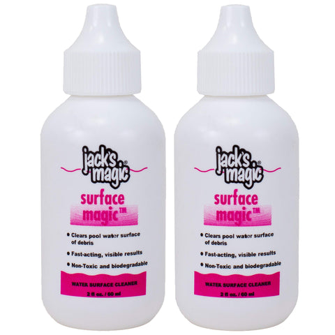 Jack's Magic Surface Magic bottle pouring into water for easy surface debris removal