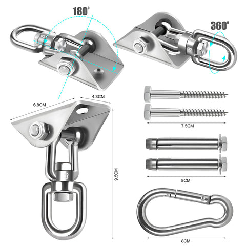 JACNITAD 360 degree rotating hook enables untangled hammock movement