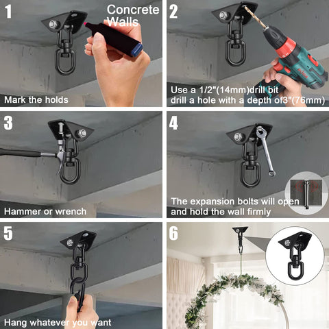 JACNITAD application setup demonstrates hammock, chair, or swing hanging options