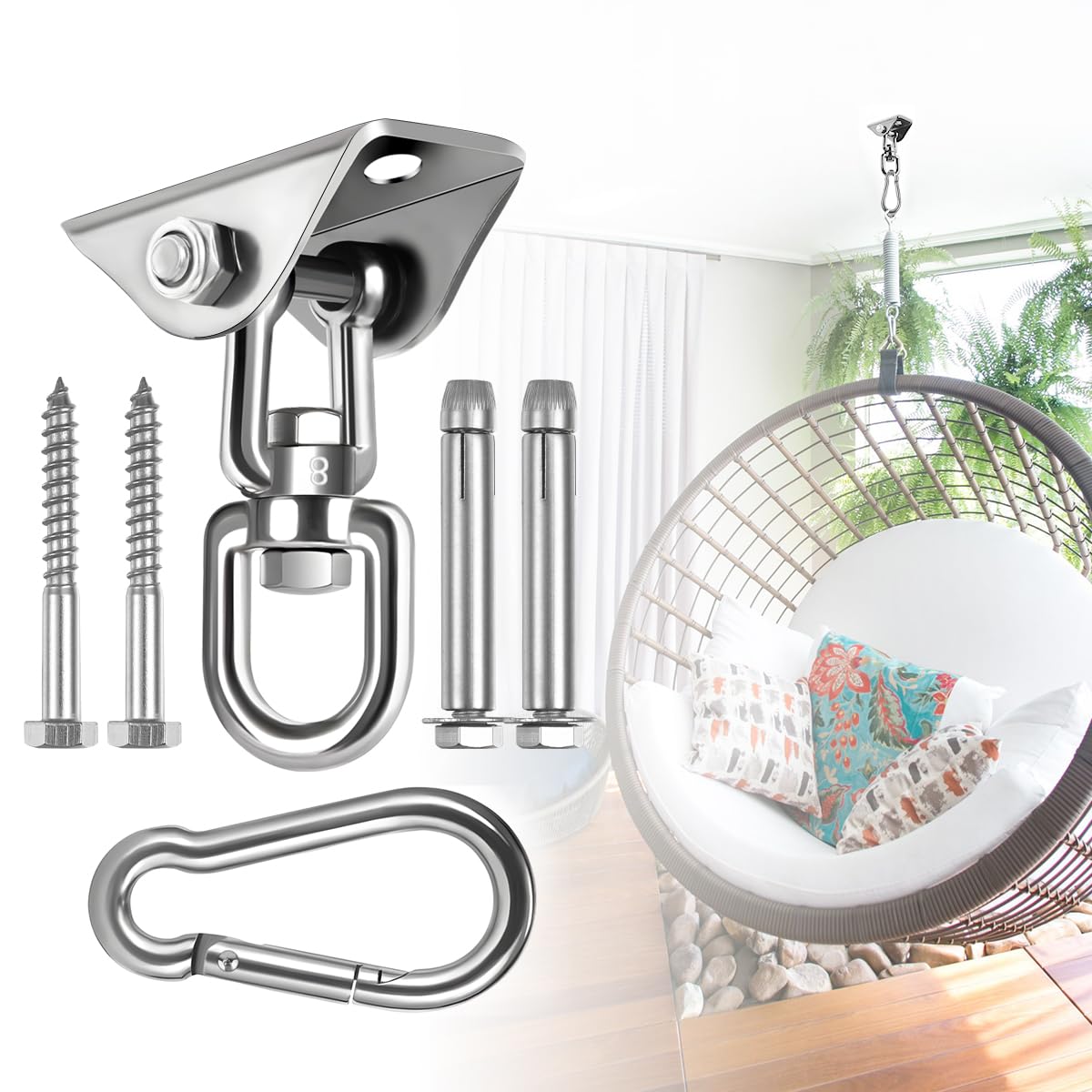 JACNITAD hammock hanging kit base ready for ceiling mounting for secure support