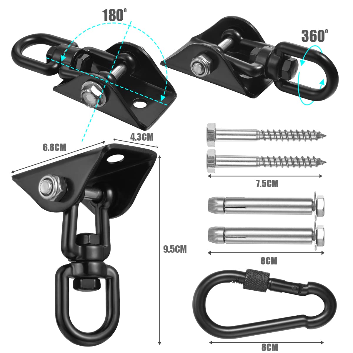 JACNITAD carabiner hooks provide fast, reliable connections for hammocks