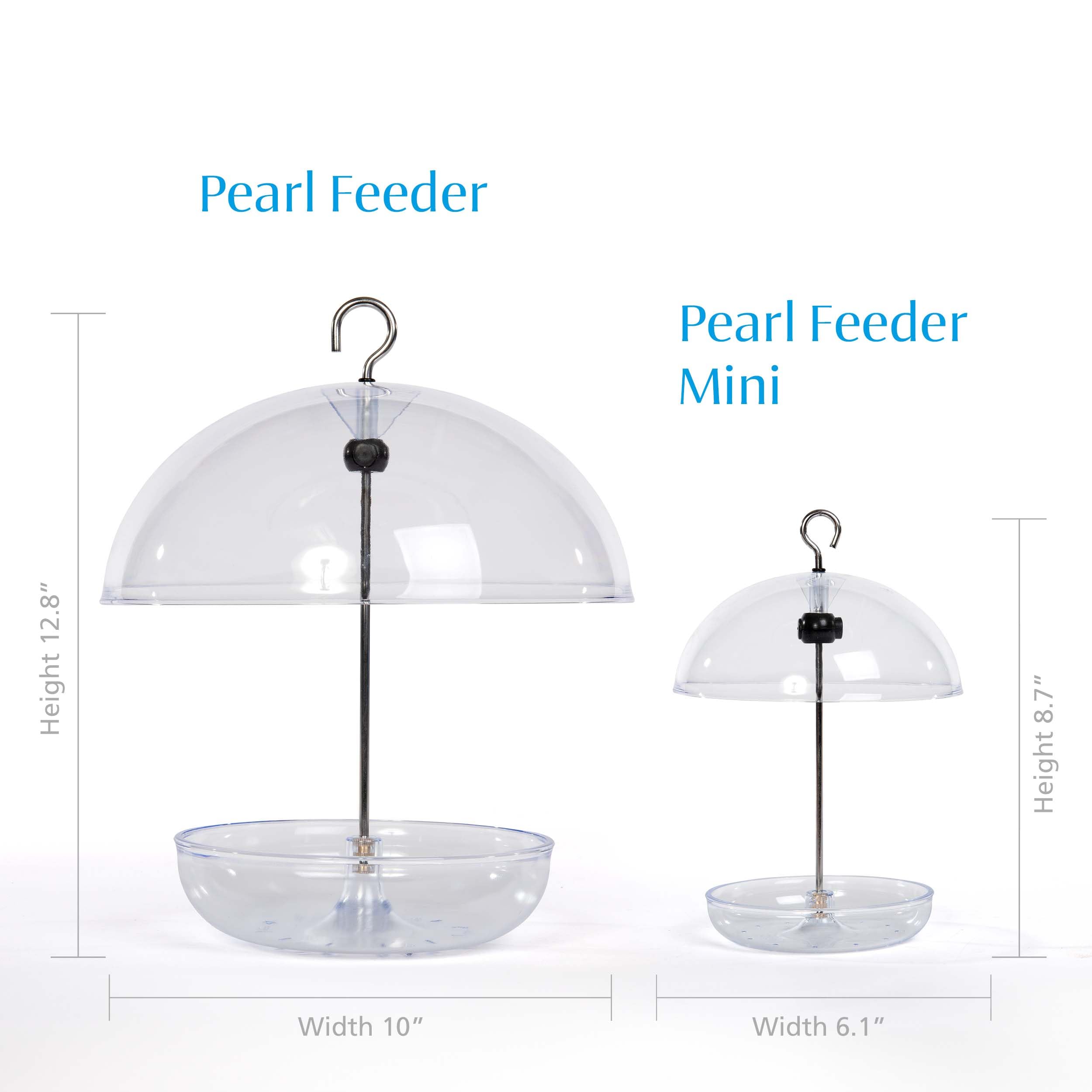 Pearl Feeder Mini dome rain cover protects mealworms from rain