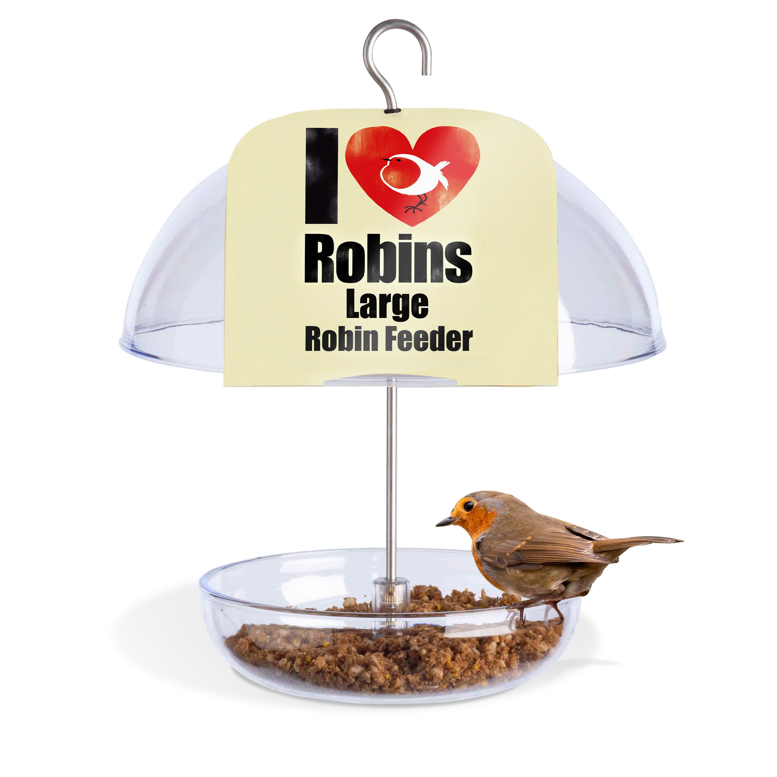 Jacobi Jayne mealworm feeder dome showing dry feed and visibility.