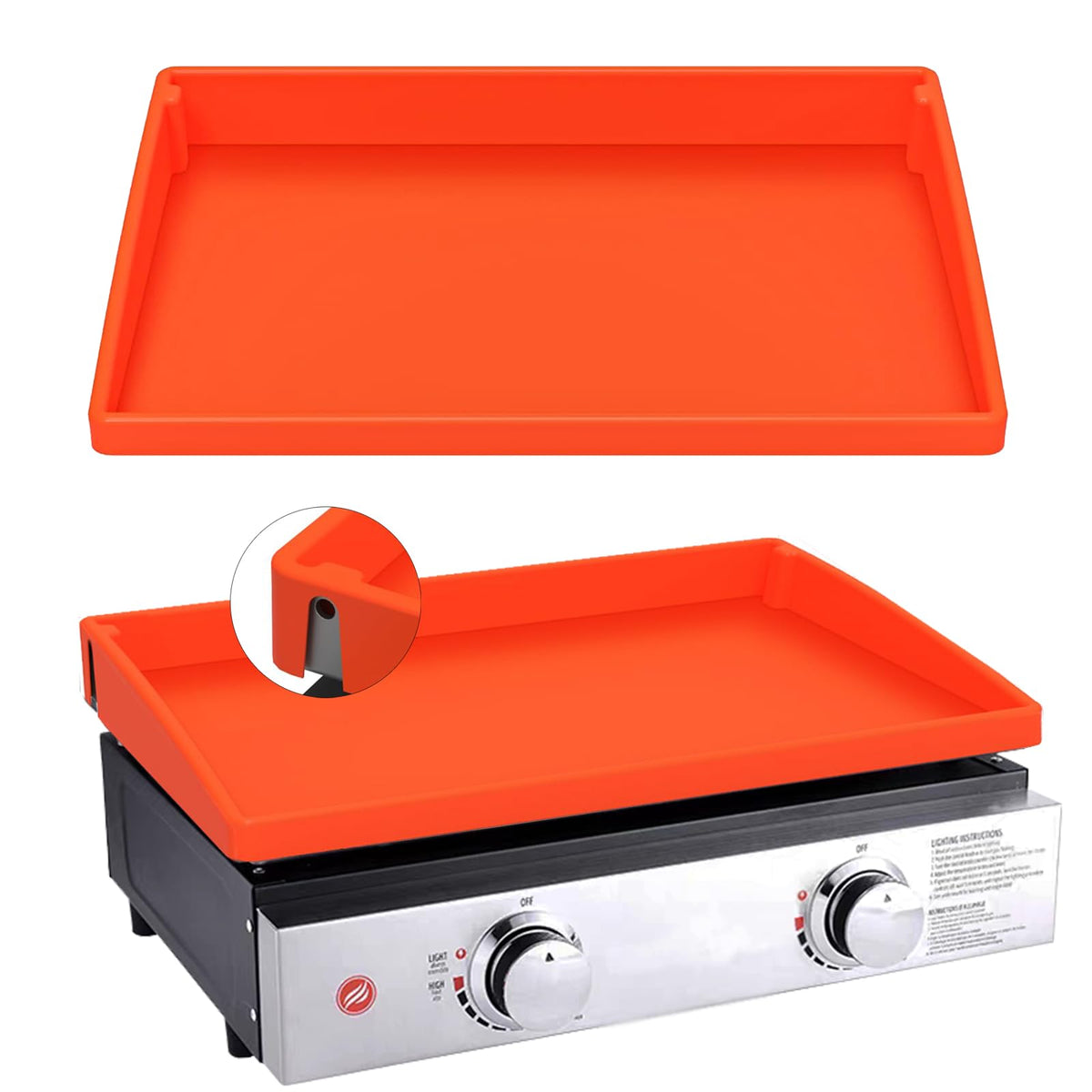 Jacooxi 22-inch griddle cover mat, top view, shields the griddle from dust and moisture.