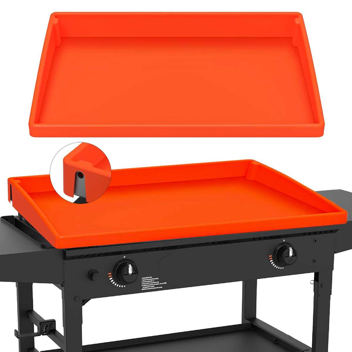 Jacooxi 28-inch silicone griddle mat top view protects the grill surface from dust
