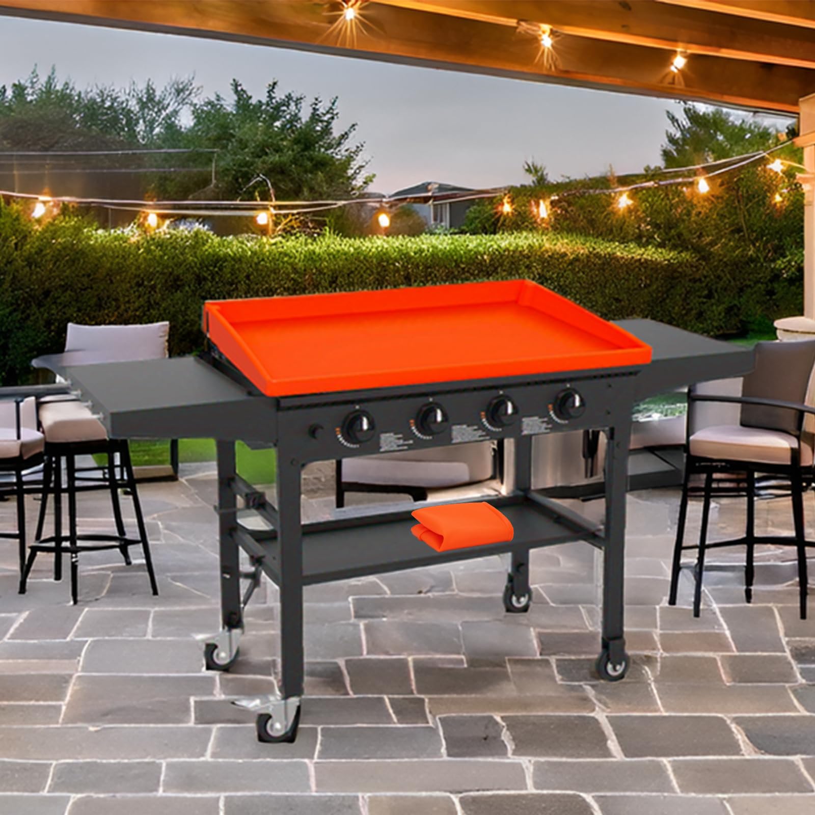Jacooxi full-edge design griddle mat shields the entire surface from debris