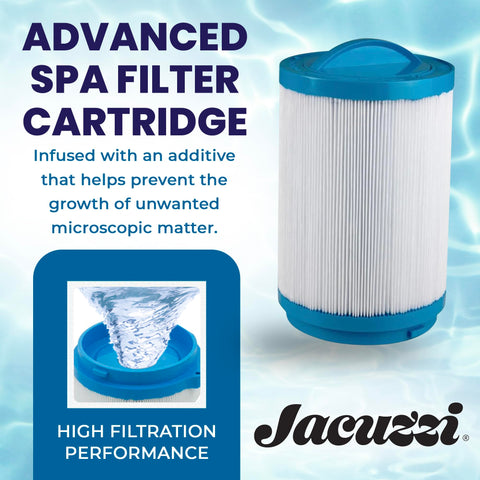 Jacuzzi replacement filter 6473-157J for J-400/J-500 series maintains pump efficiency.