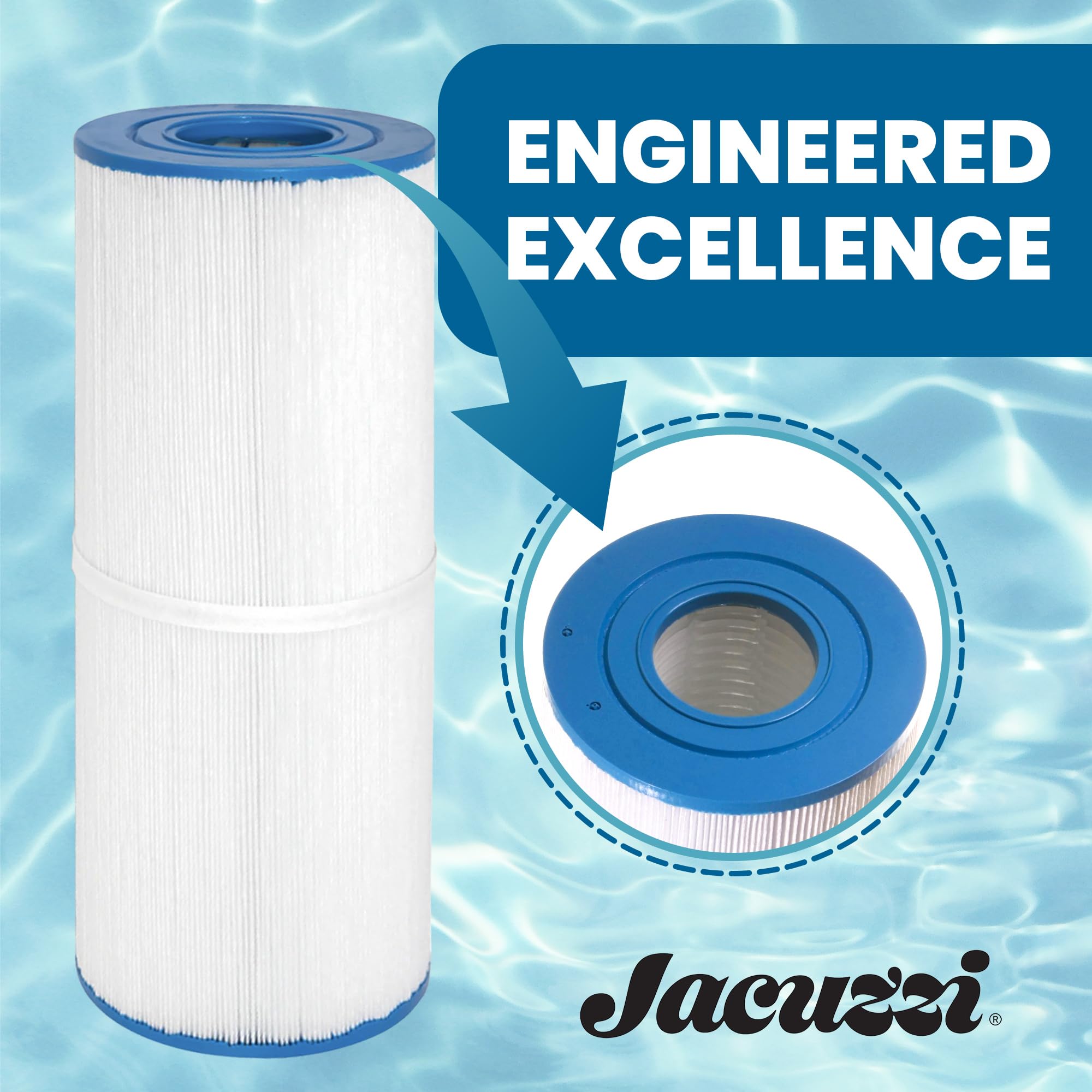 Jacuzzi ProClear drop-in installation shown as tool-free replacement