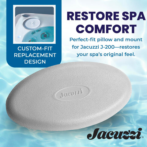 Jacuzzi J-200 pillow close-up shows spa-grade foam and waterproof vinyl