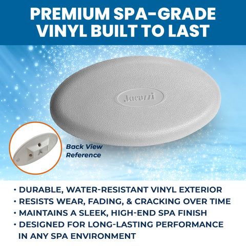 Jacuzzi J-200 Series pillow demonstrating ergonomic oval cradle