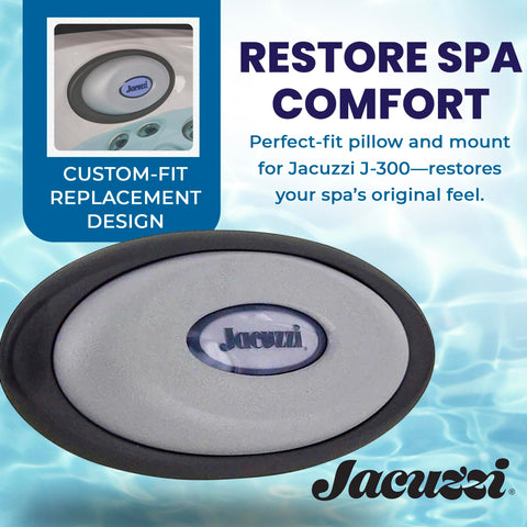 Back mount keeps the Jacuzzi pillow securely in place for uninterrupted spa sessions.