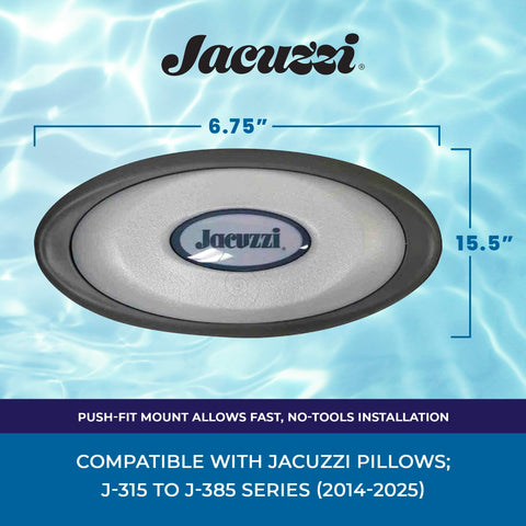Easy push-in installation for tool-free upgrading of your J-300 spa headrest.