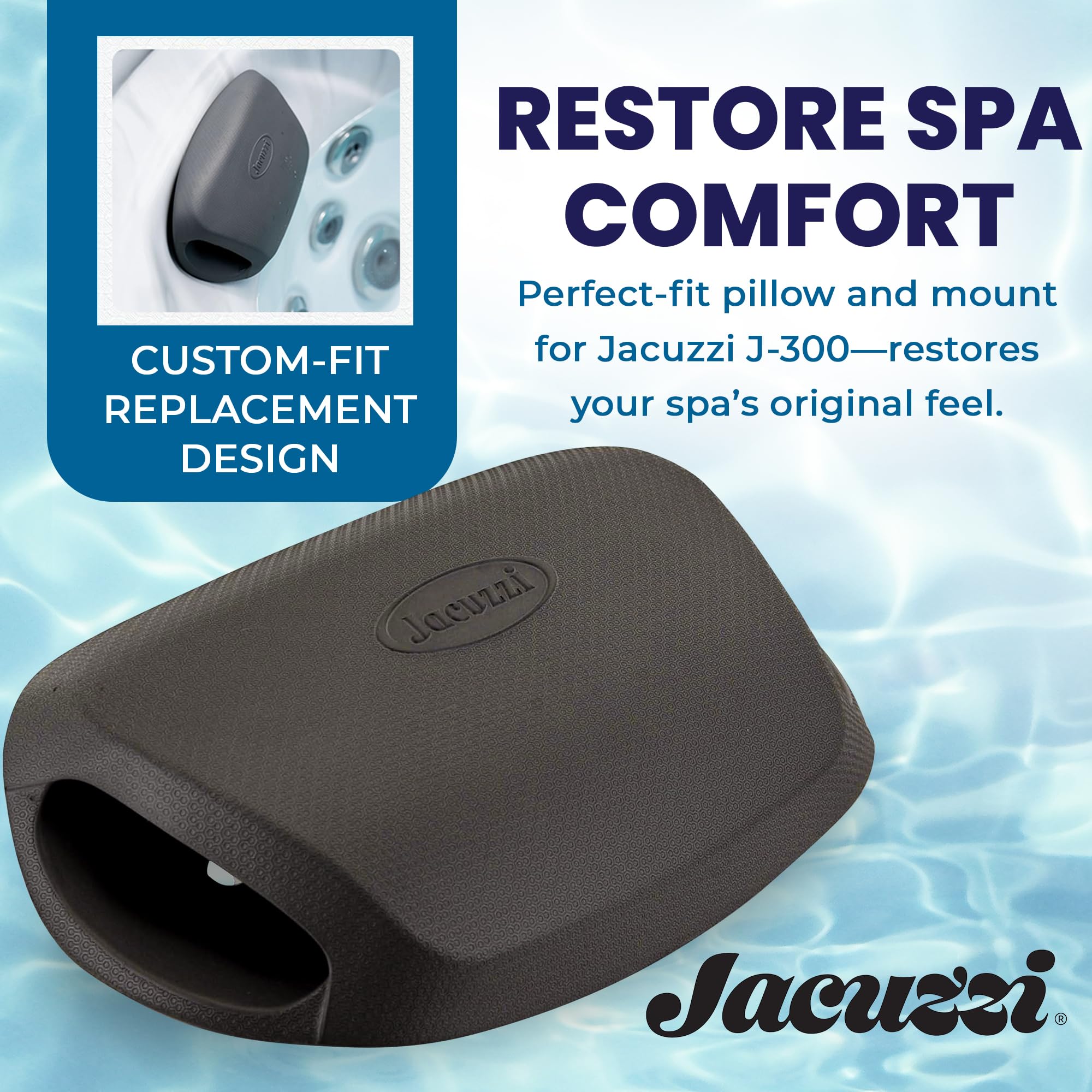 Jacuzzi 2472-135 pillow resting on tub edge for comfort