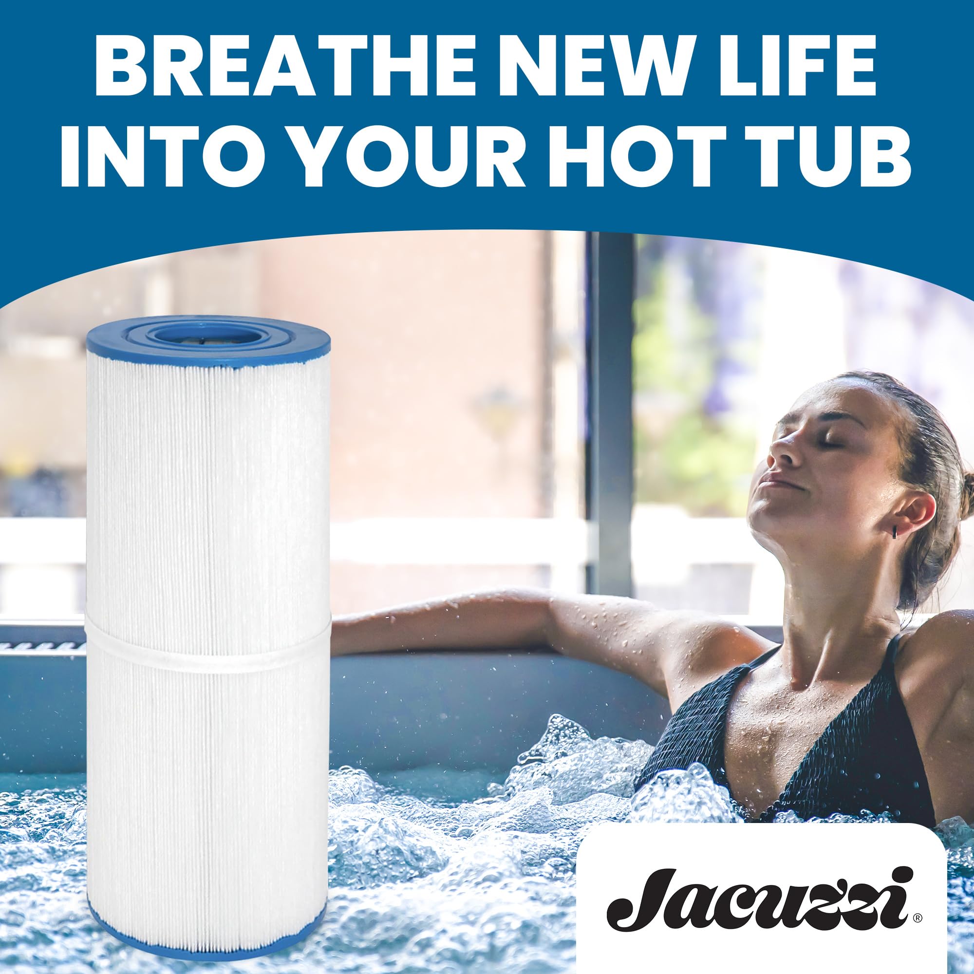 Jacuzzi pleated polyester media close-up emphasizes robust filtration