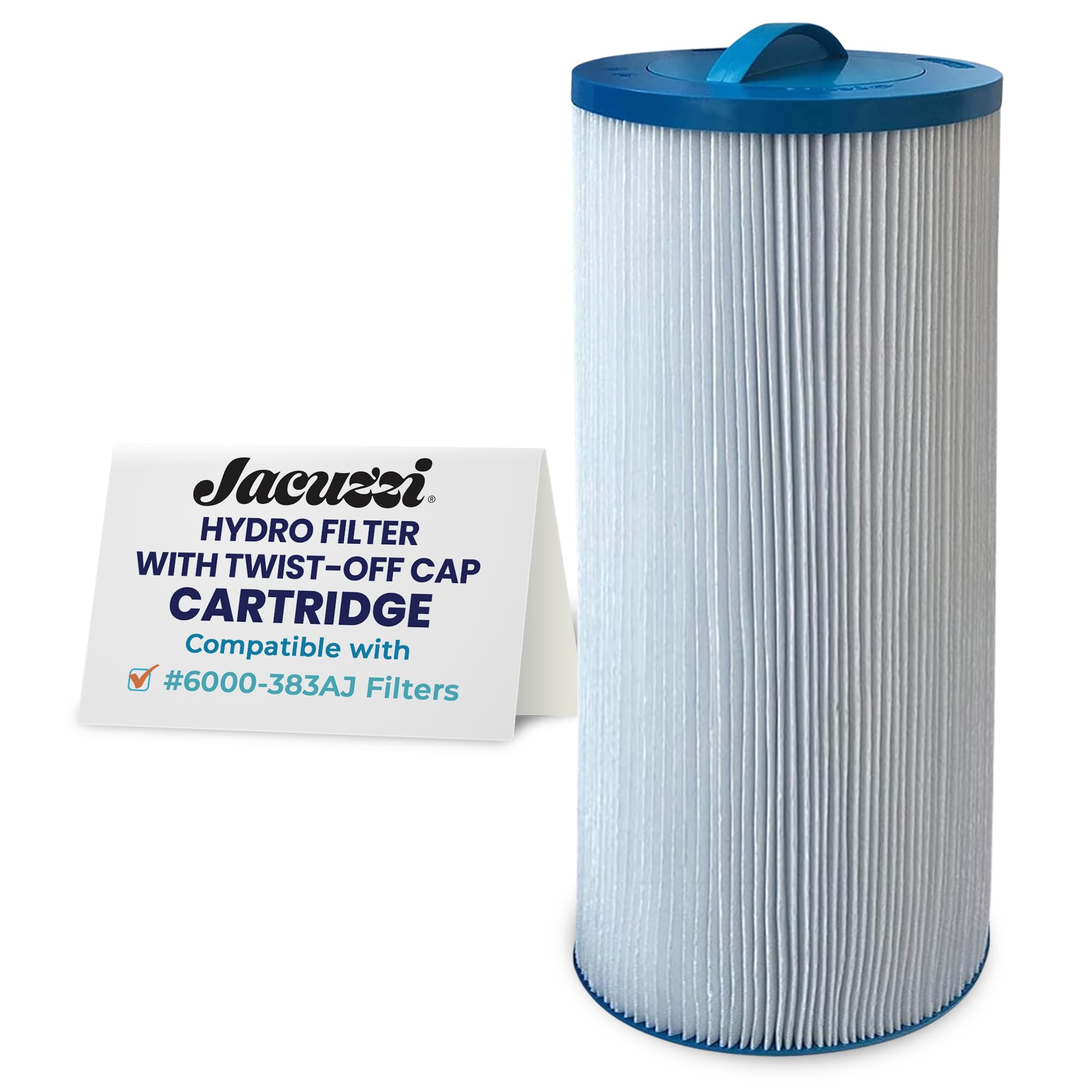 Jacuzzi ProClear 6000-383AJ filter front showing OEM compatibility for clean spa water