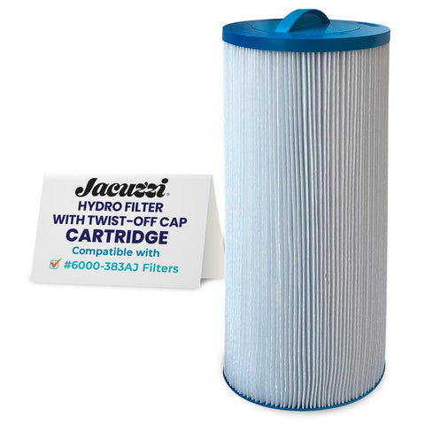 Jacuzzi ProClear 6000-383AJ filter front showing OEM compatibility for clean spa water