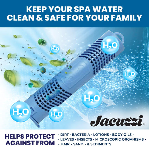 Jacuzzi ProClear cartridge delivering long-lasting mineral release for balanced water between maintenance cycles.