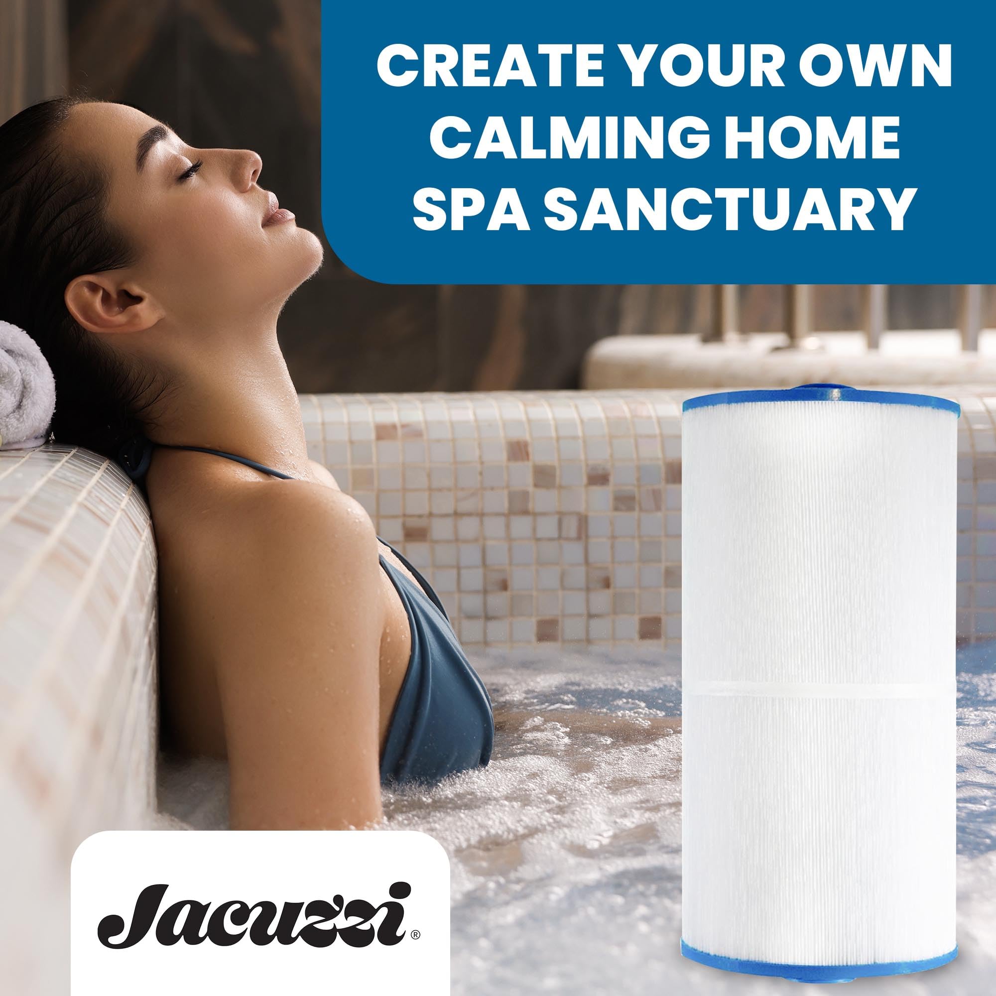 Jacuzzi ProClear filter helps maintain water clarity with regular rinsing