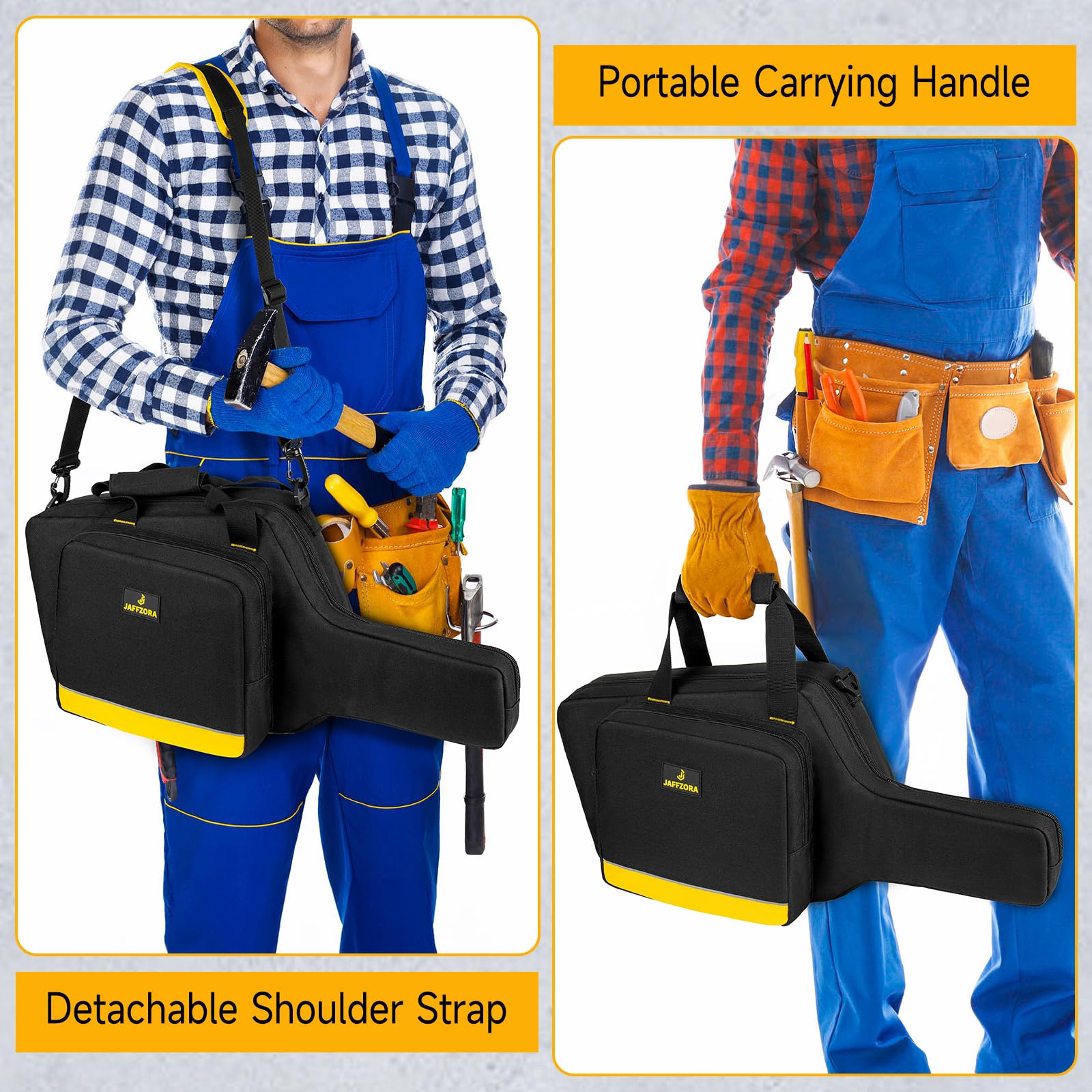 Padded handle and detachable strap improve comfortable carrying