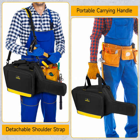 Padded handle and detachable strap improve comfortable carrying
