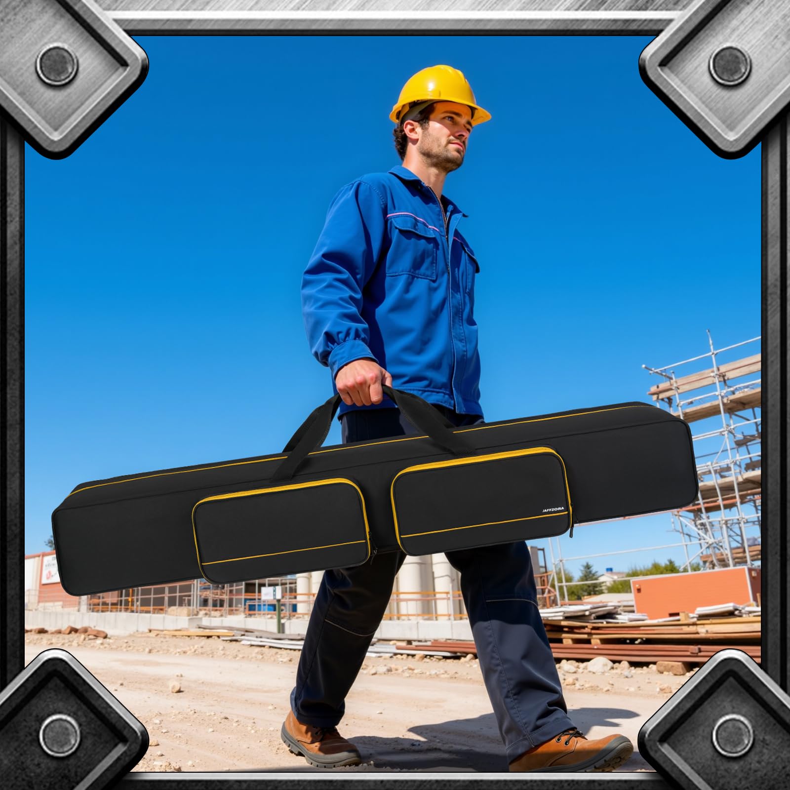 Sturdy carrying handle makes transport between jobs comfortable