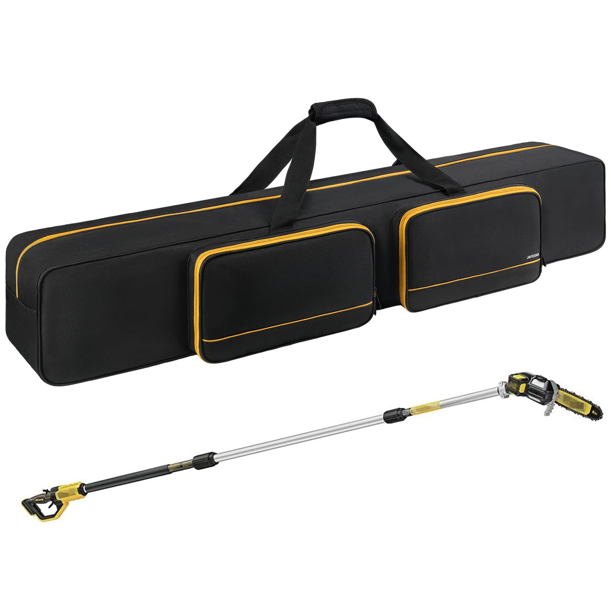 JAFFZORA pole saw bag compatible with Greenworks and DeWalt for on-site storage