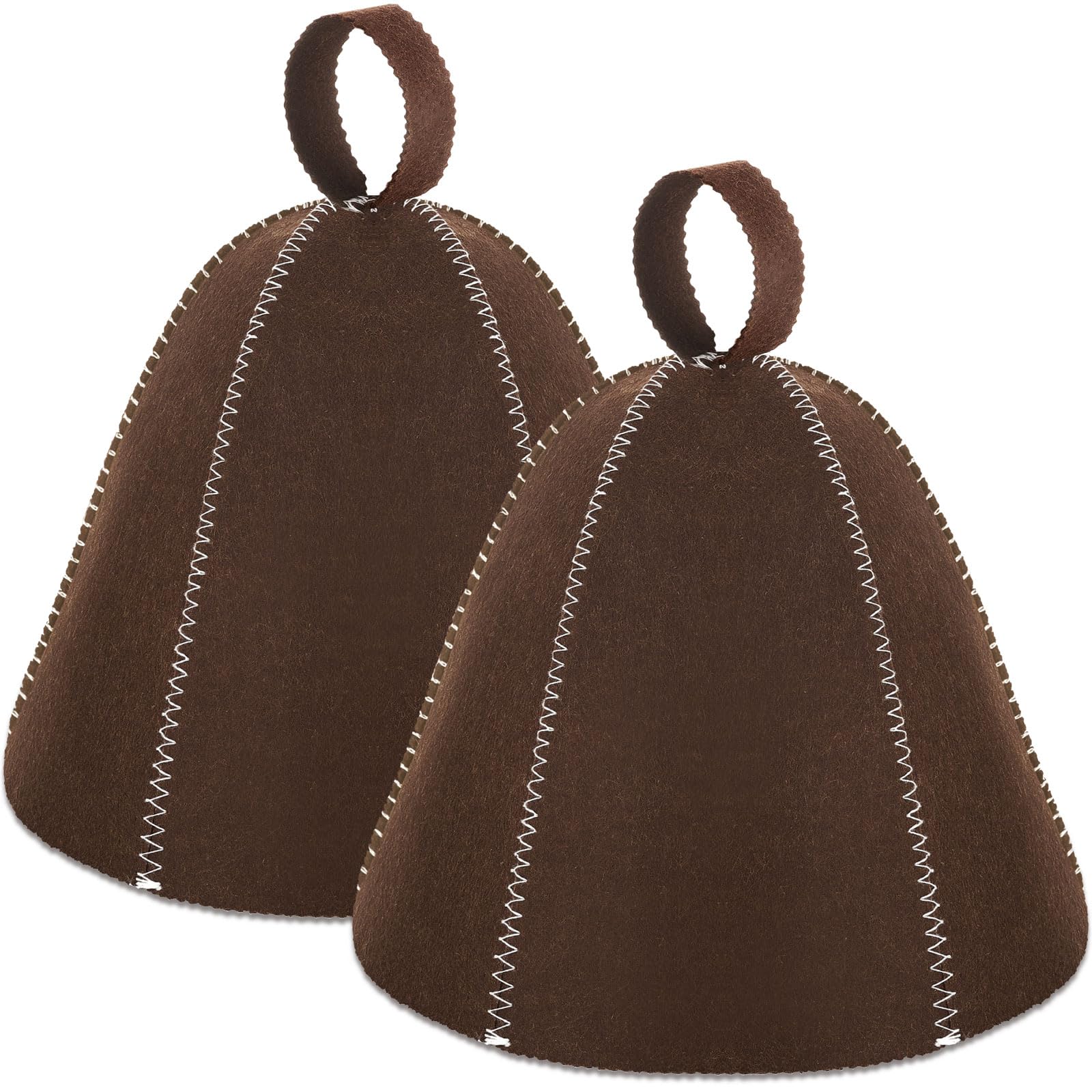 JaGely sauna hat brown front view for heat-insulated sauna sessions.