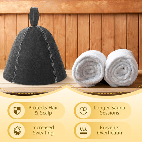 JaGely sauna hat dark gray side view emphasizing flexible fabric and stability.