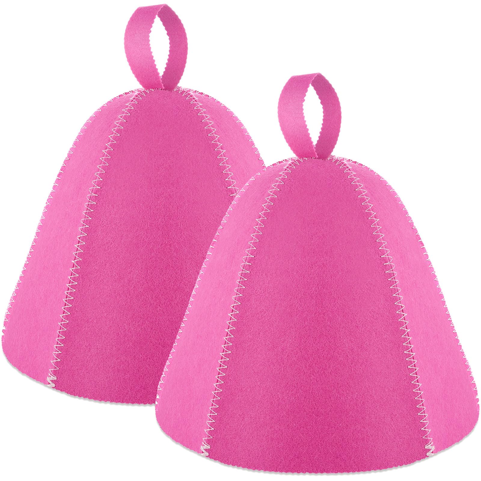 JaGely sauna hat in fuchsia, two-piece set, ideal for relaxing spa sessions.