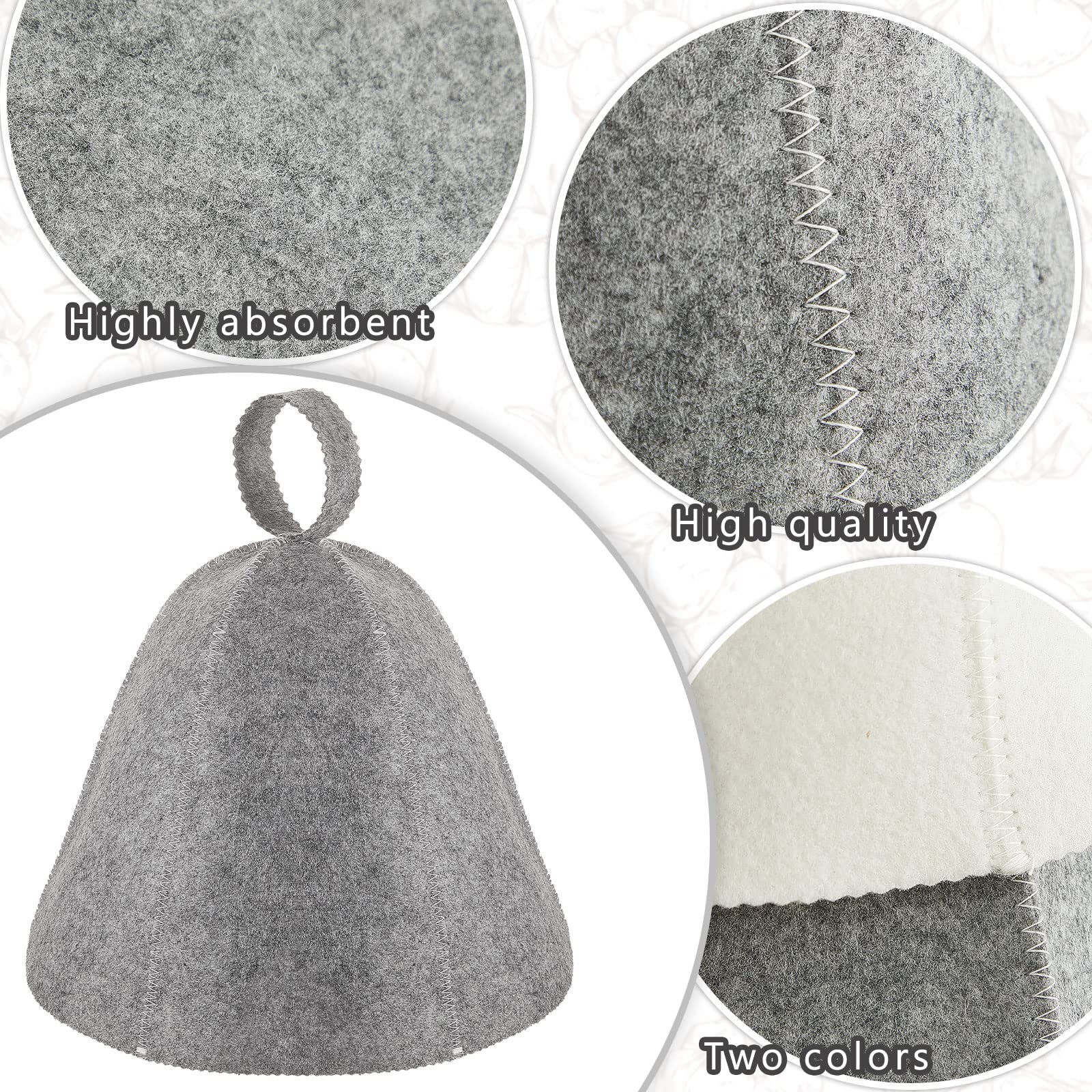 JaGely sauna hat gray back view shows durable fabric and fit.
