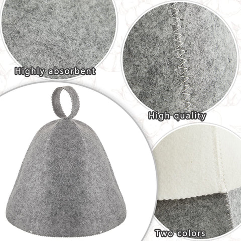 JaGely sauna hat gray back view shows durable fabric and fit.