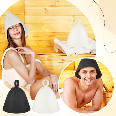 JaGely sauna hat side view in white for hair insulation