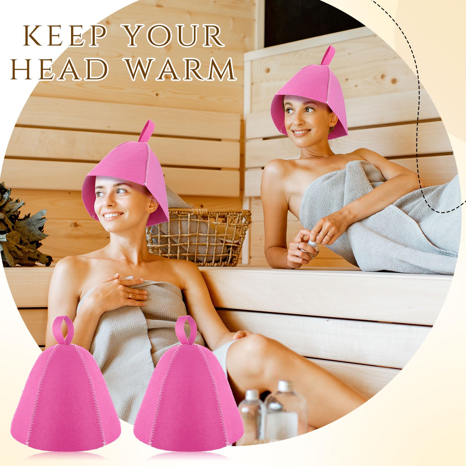 JaGely sauna hat with thermal insulation and water absorption benefits.