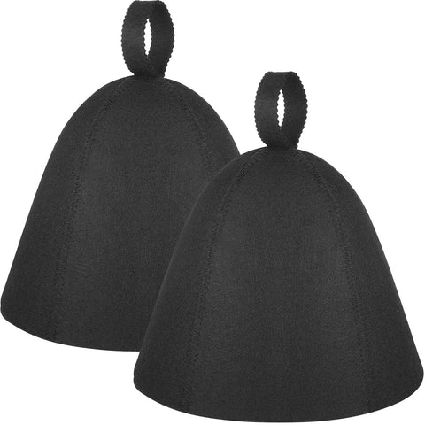 JaGely sauna hat two pieces in black for comfortable spa sessions and hair protection.