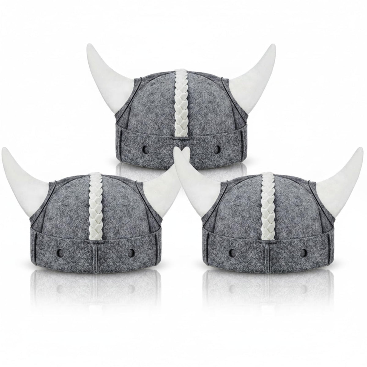 JaGely sauna hat with Viking horns, front view, stylish and functional.