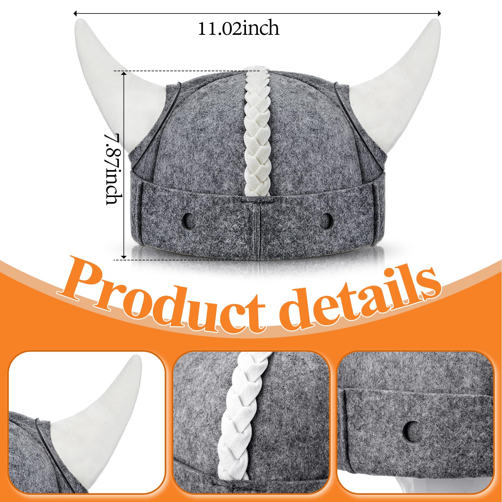 JaGely sauna hat side view, gray-white, versatile for spa or sauna.
