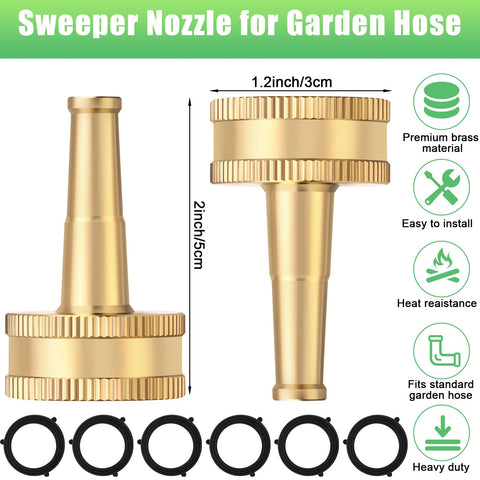 JaGely solid brass hose nozzle resists rust and wear.