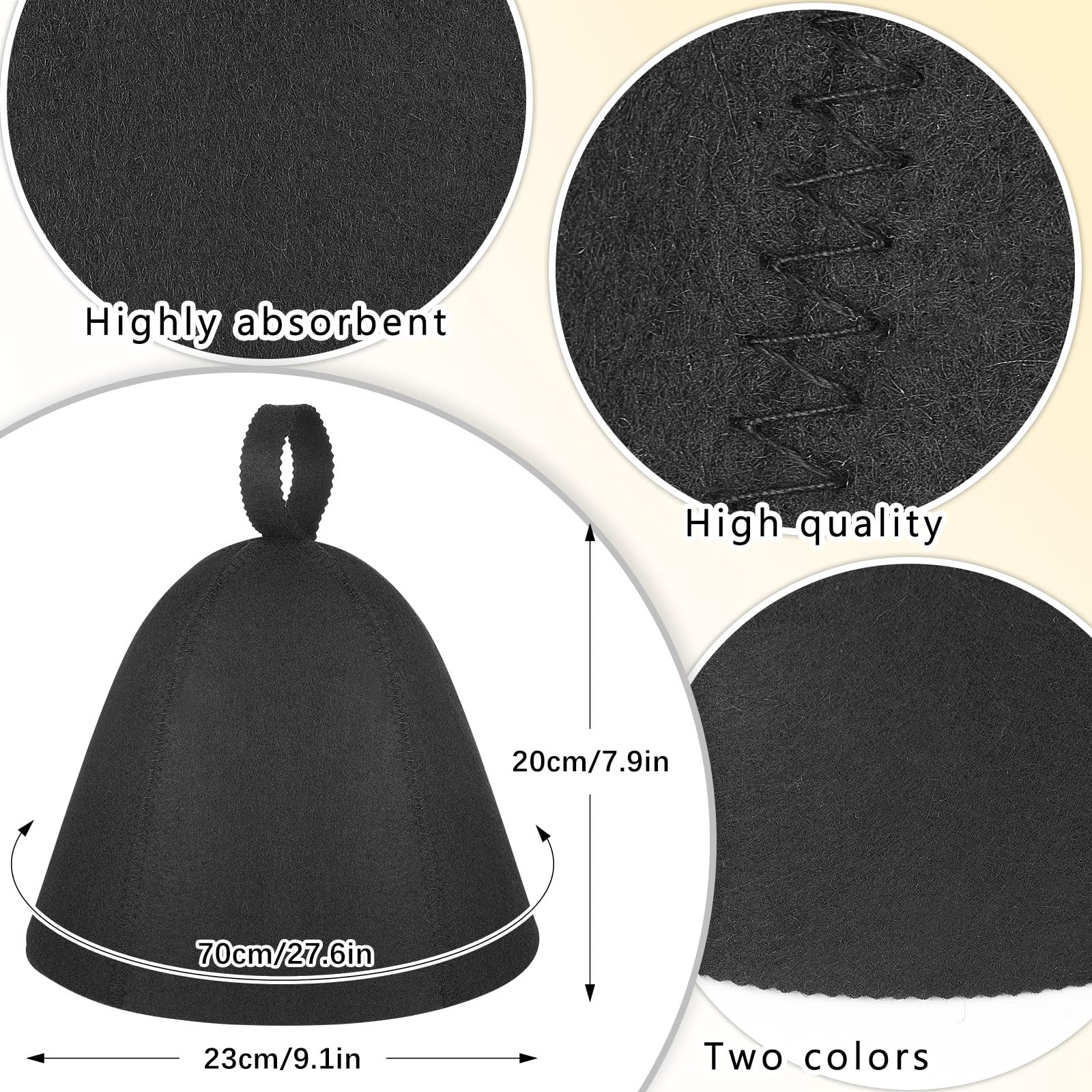 JaGely Vaporarium cap for sauna helps maintain hair neatness during steam sessions.
