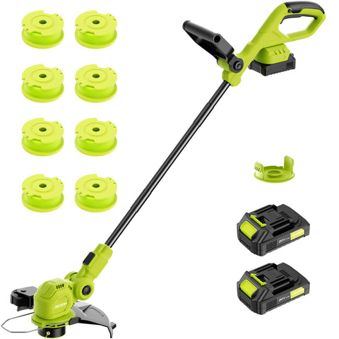 JAGROM 12in cordless trimmer front view for easy lawn trimming.