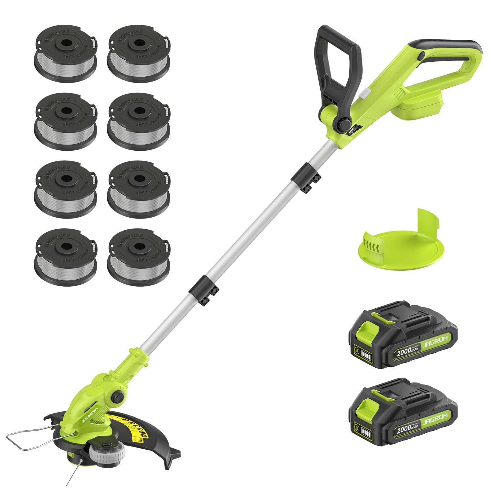 JAGROM electric string trimmer assembly view showing quick setup and readiness.