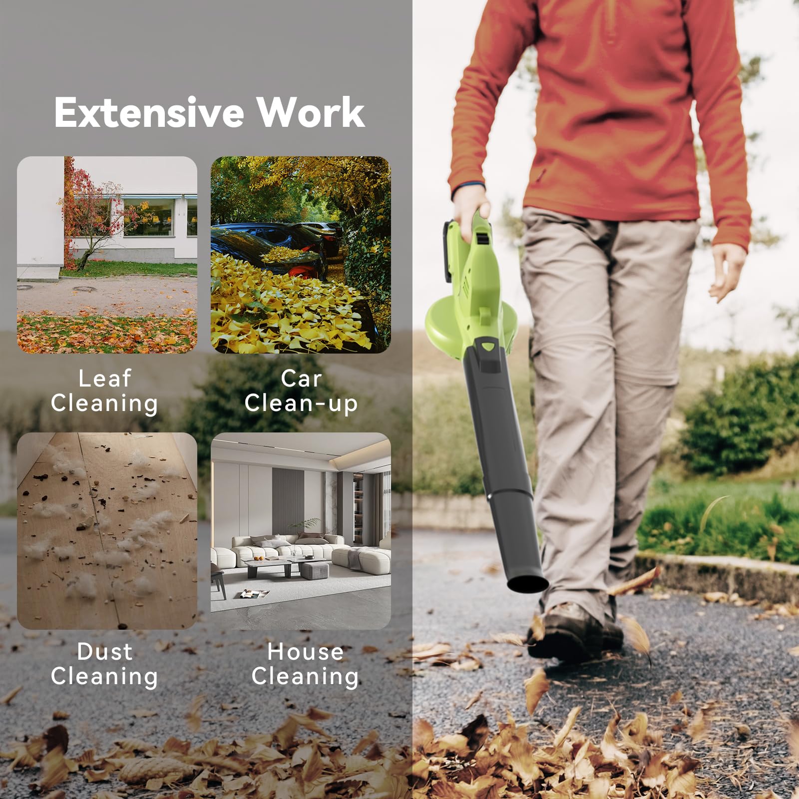 JAGROM leaf blower lightweight design reduces fatigue during use