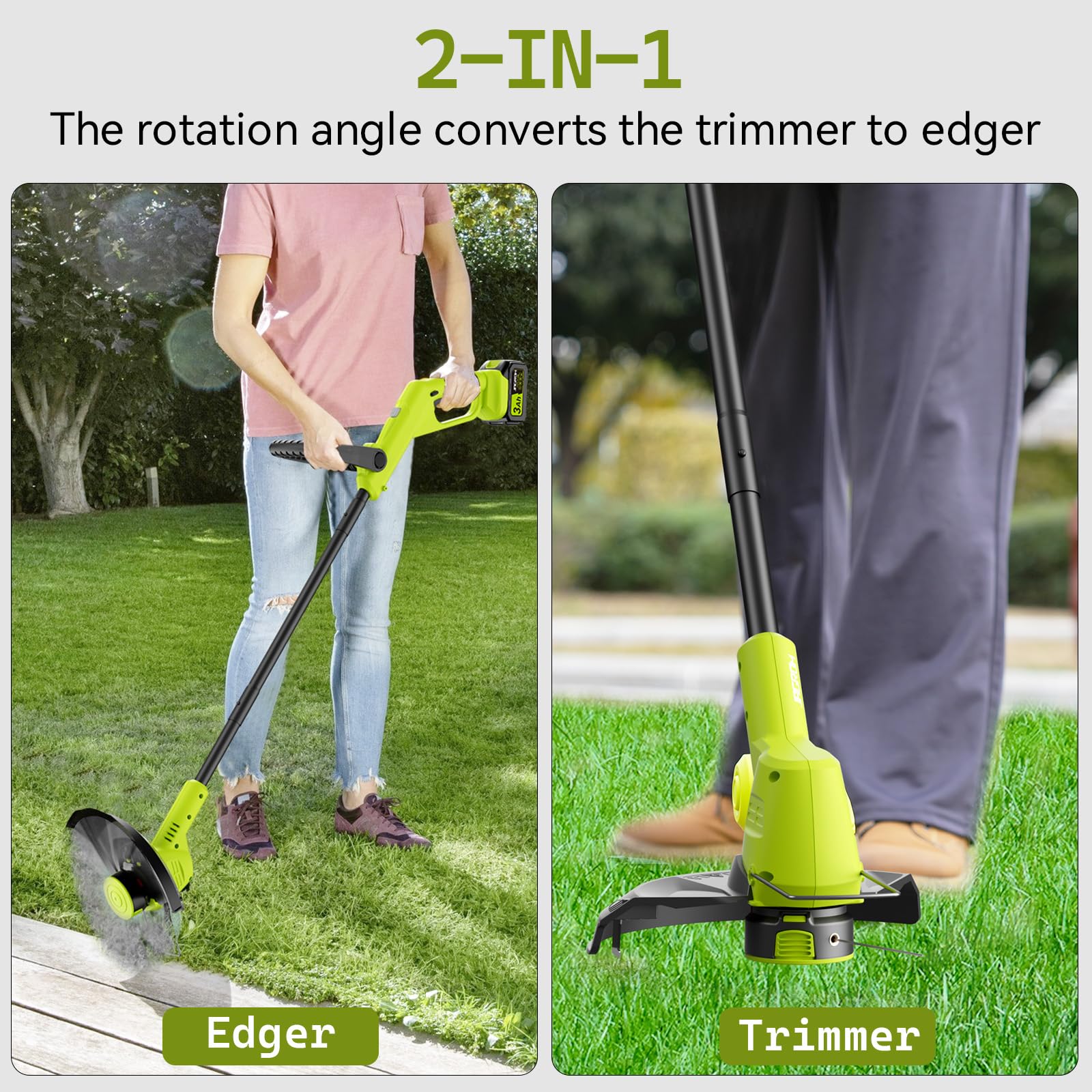 JAGROM adjustable trimmer and edger angle for precise edging along borders