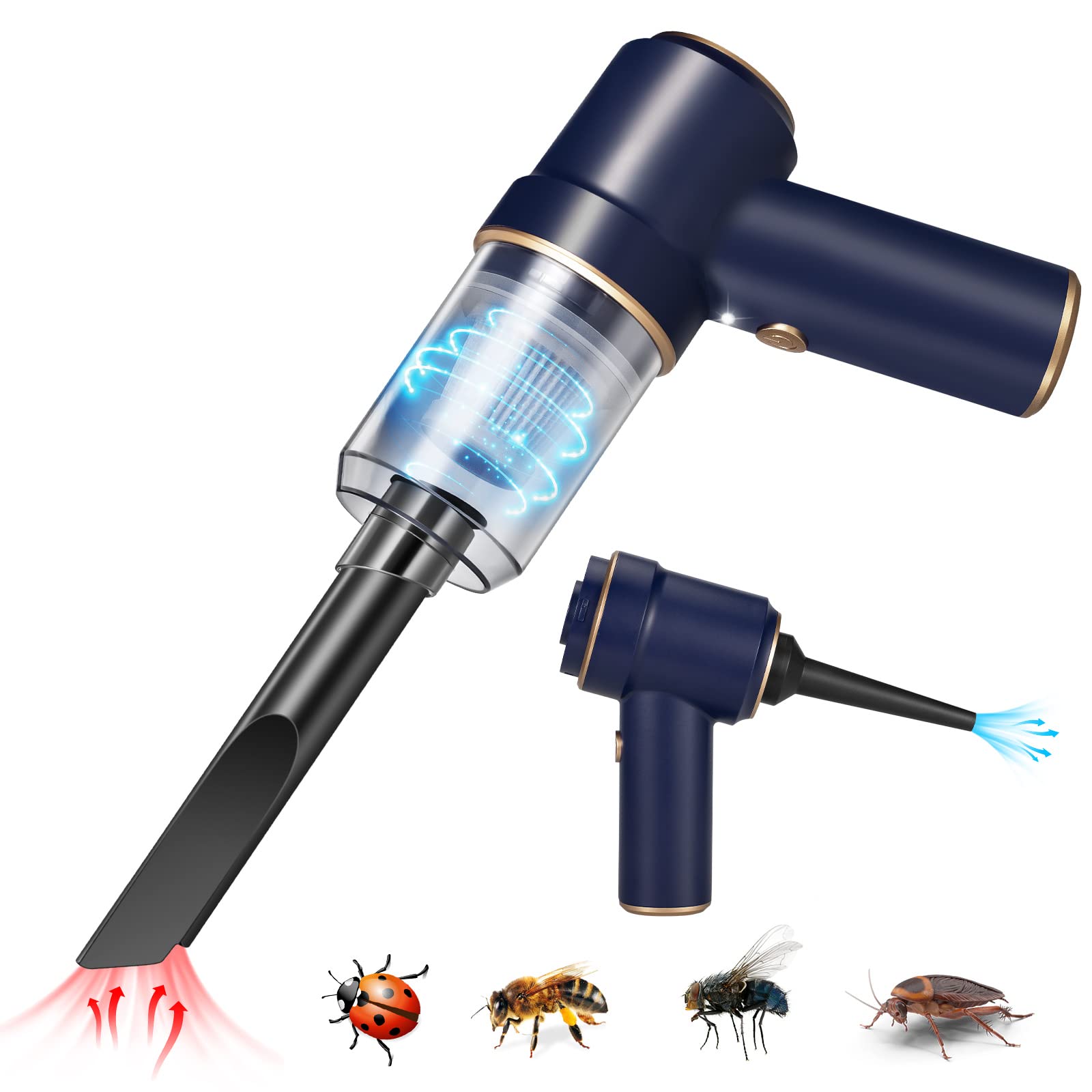 Jahy2Tech Bug Vacuum Catcher blue captures pests quickly indoors