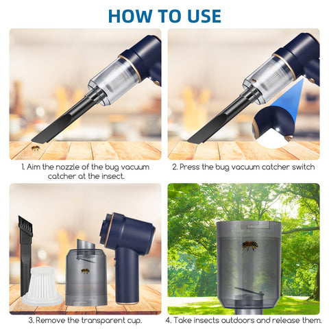 Jahy2Tech Bug Vacuum Catcher dust container is easy to empty and clean