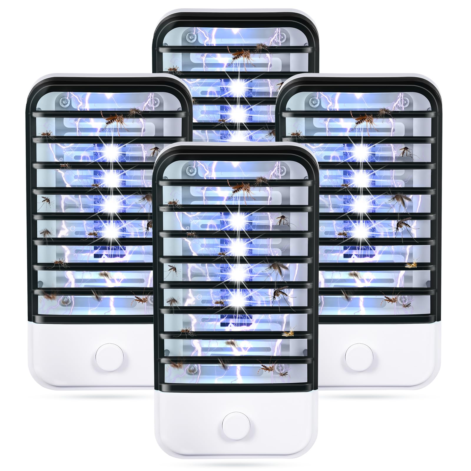 Jahy2Tech indoor bug zapper plugged in, compact design ideal for living rooms.