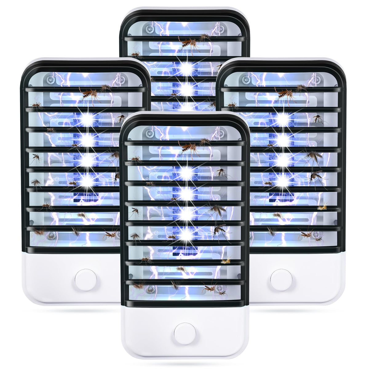 Jahy2Tech indoor bug zapper plugged in, compact design ideal for living rooms.