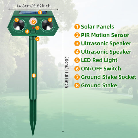 Jahy2Tech Campsite-ready ultrasonic deterrent keeps wildlife at bay.
